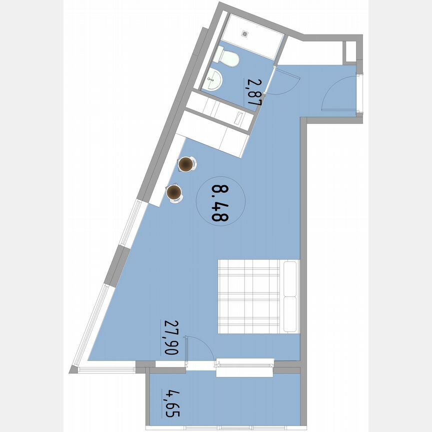 1-к. апартаменты, 35,8 м², 8/13 эт.