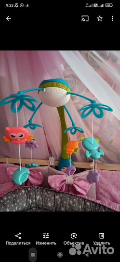 Мобиль на детскую кроватку с пультом