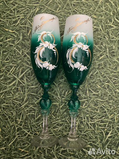 Хрустальные бокалы свадебные