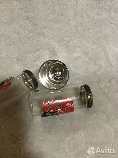 Хрустальные рюмки с мельхиором СССР