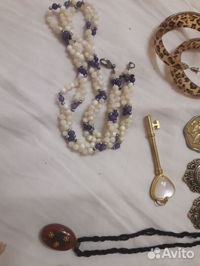 Бижутерия СССР винтаж бусы кольцо кулон брелок