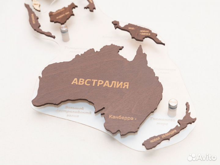 Деревянная карта мира Воронеж