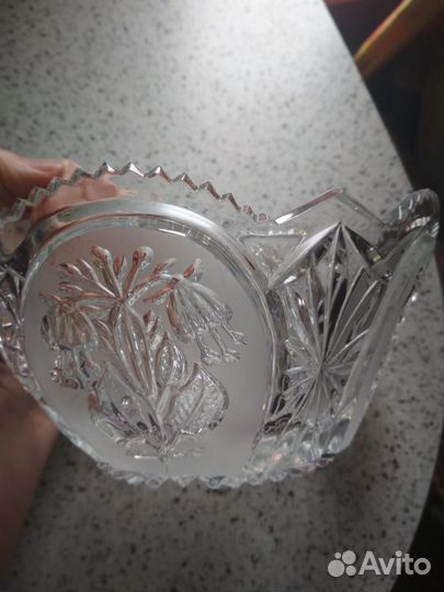Большая хрустальная ваза салатник