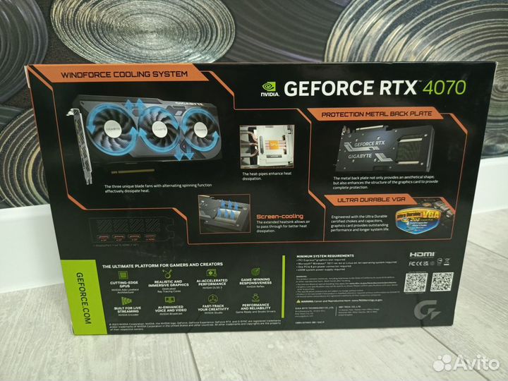 Видеокарта RTX 4070 Gigabyte