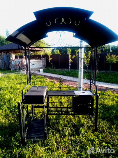 Мангал с печкой и крышей
