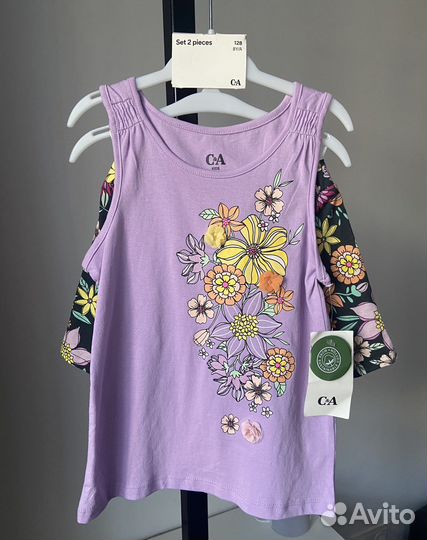 C&A хлопковый костюм на лето 128 140