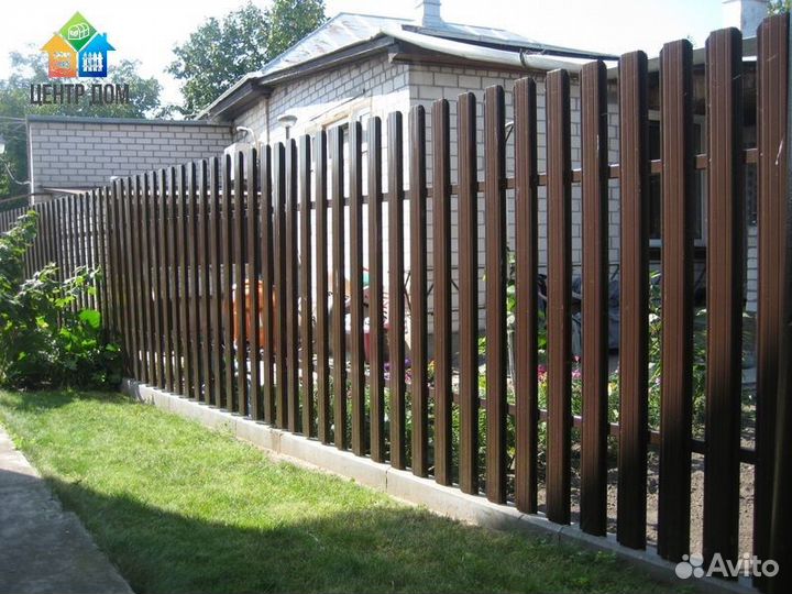 Штакетник для забора, евроштакетник металлический