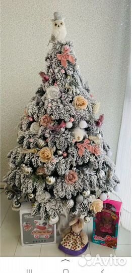 Елка искусственная литая 210см.Гирлянда в подарок