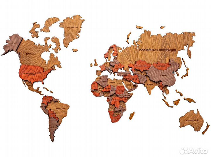 Деревянная карта мира Нальчик