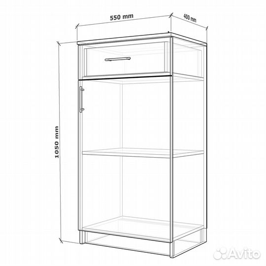 Комод Алст-900ne дуб эвок прибрежный деревянный в