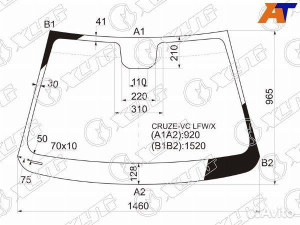 Стекло лобовое chevrolet cruze