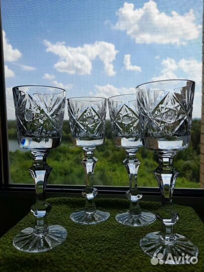 Хрустальные фужеры-рюмки гхз