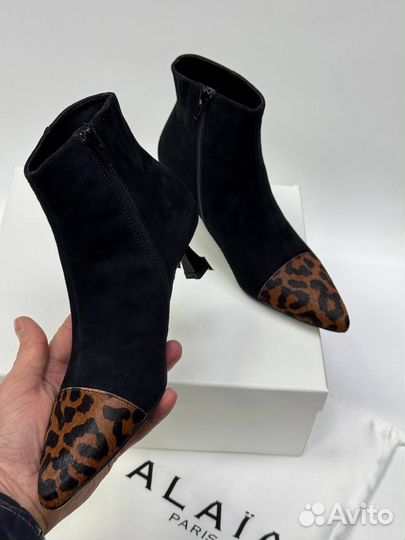 Ботильоны alaia из натуральной кожи леопардовые