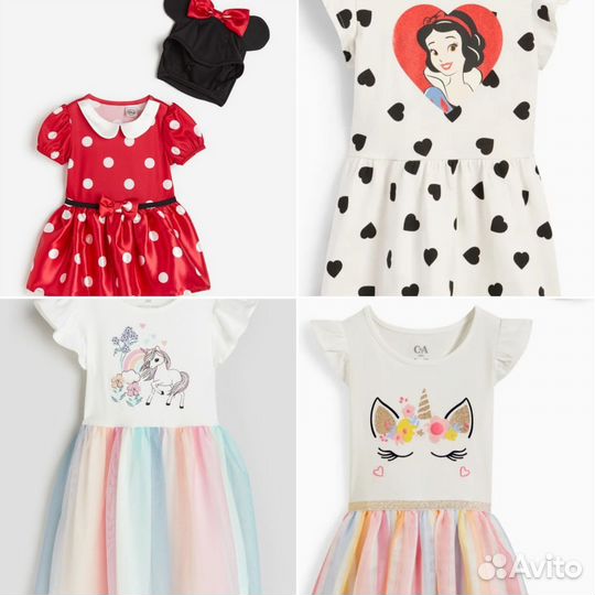 Платье c&a hm белоснежка микки минни маус единорог