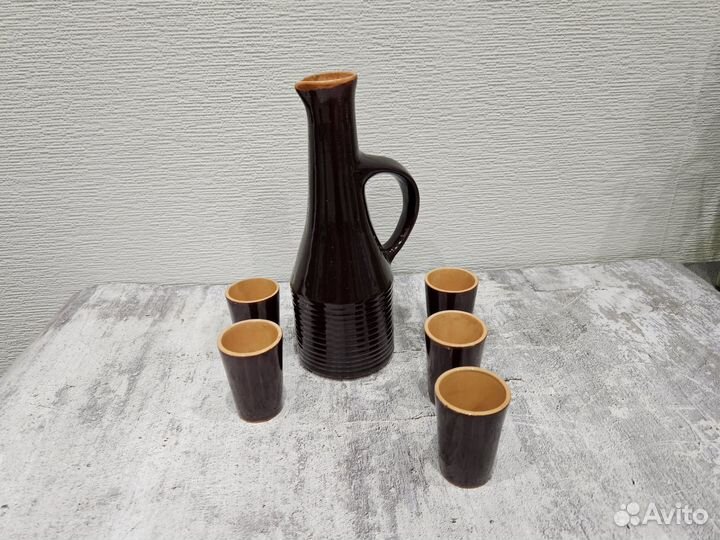 Графин и стопки керамика СССР