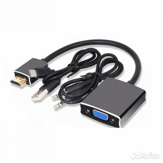 Переходник hdmi VGA с аукс и доп питанием новый