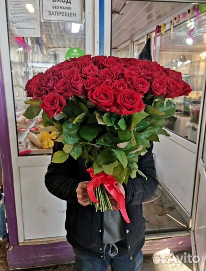 Розы с доставкой, букет роз 101 шт