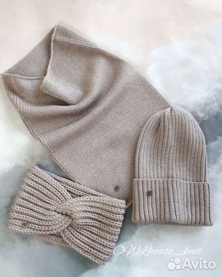 Комплект шапка и снуд, првязка