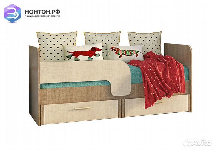 Кровать Юта 0.8 крослайн карамель / латте
