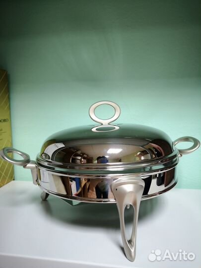 Блюдо с подогревом Regent Inox 2,5 л новое