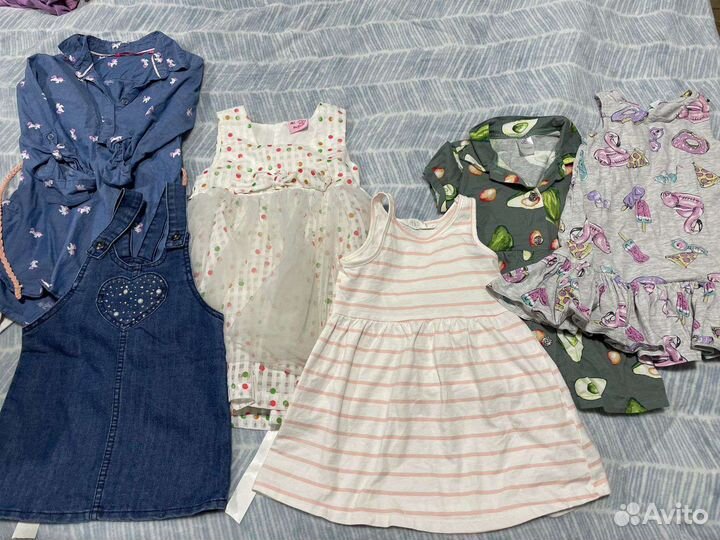 Огромный пакет с вещами на девочку 98