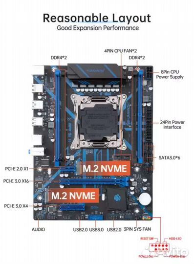Комплект 20 потоков, intel E5-2666v3+плата X99 QD4