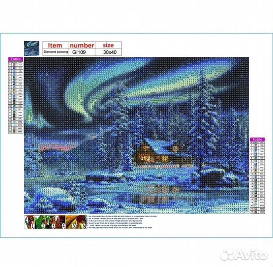Алмазная мозаика с зимним пейзажем