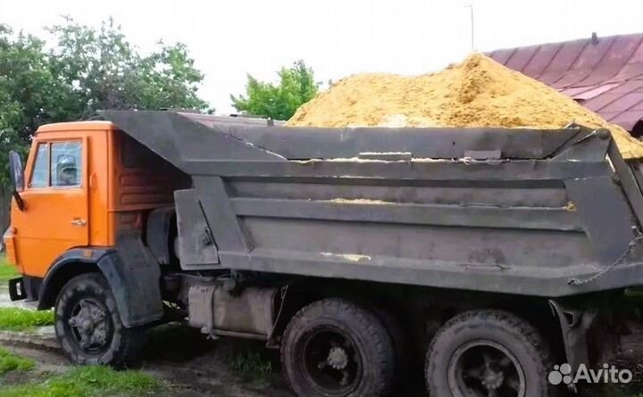 Песок серый, пгс, бут, галька, отсев, окол, гпс