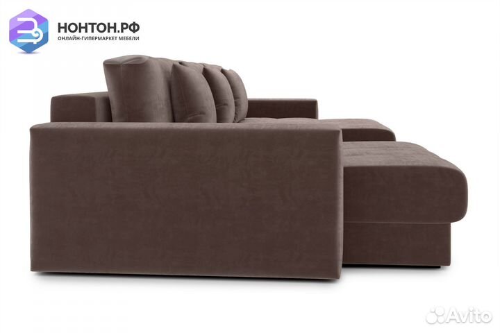 Диван п-образный тик-так Монарх М1О2 коричневый