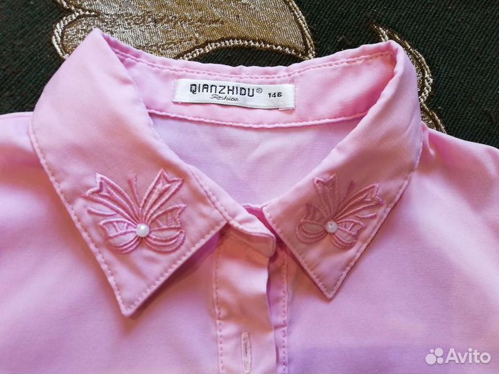 Рубашка 146 раз.с кор.рукавом,на девочку