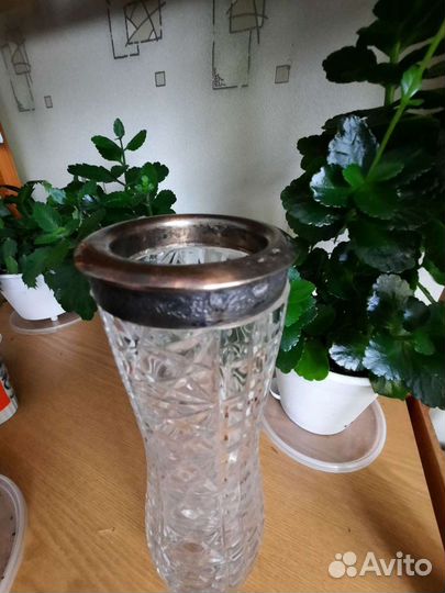 Ваза хрустальная Чехословакия