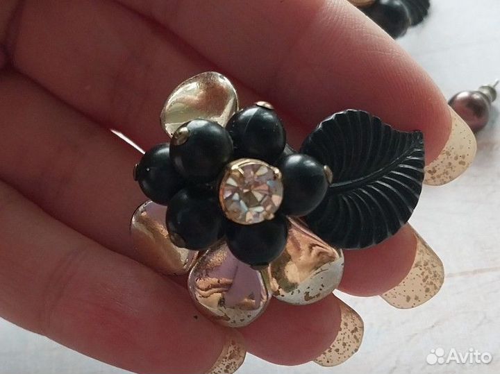 Бижутерия винтаж пакетом - серьги и клипсы