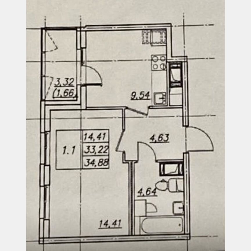 1-к. квартира, 36,5 м², 17/22 эт.