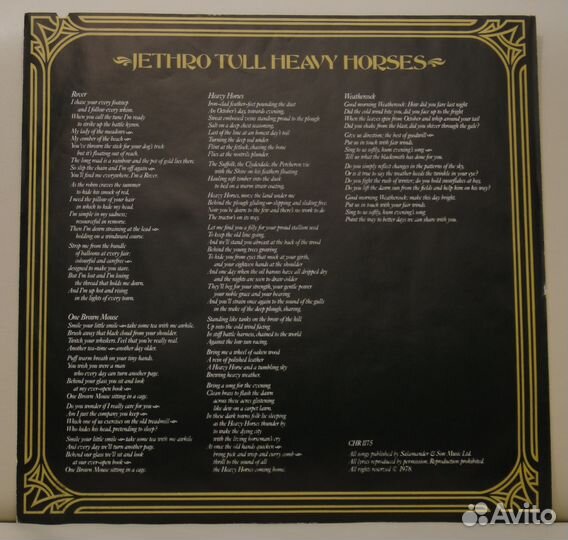 Jethro Tull Heavy Horses (1978,US) LP (ex)