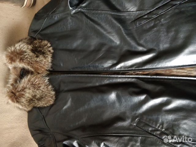 Меховая кожаная куртка с натуральным мехом