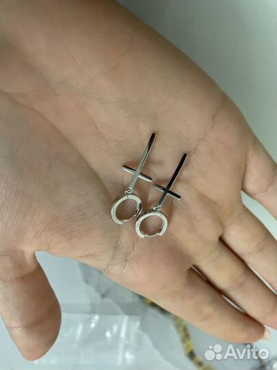 Серьги s925 кресты осталось 2 комплекта