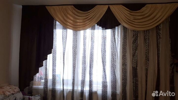 Шторы с ламбрекеном+ гардина