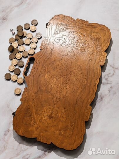 Нарды большие деревянные с ручкой 50см новые