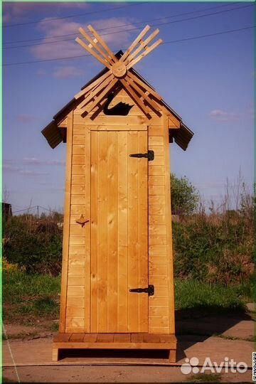 Дачный туалет деревянный BLU777