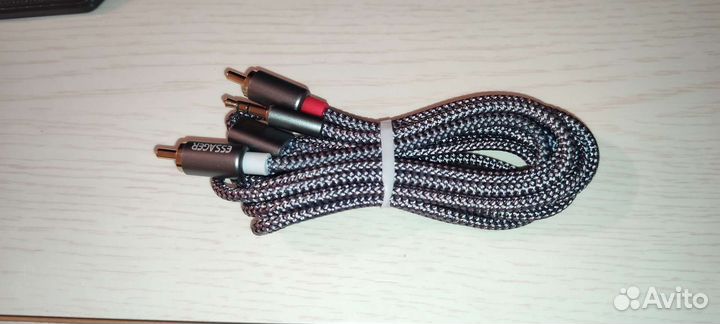 Аудиокабель экранированный jack 3.5 х 2 RCA