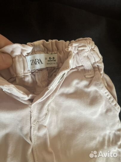 Брючки на девочку zara 6-9 месяцев