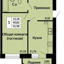 1-к. квартира, 42 м², 2/4 эт.