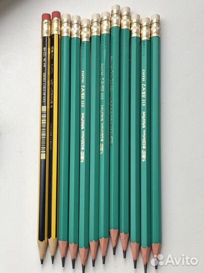 Карандаши Bic Evolution эко HB с ластиком заточенн