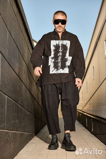 Рубашка на молнии дизайнерская, японская мода