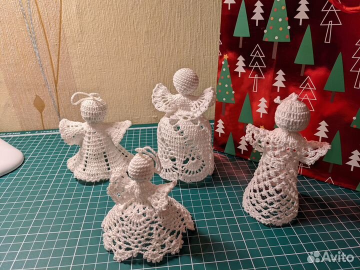 Елочные украшения вязаные крючком