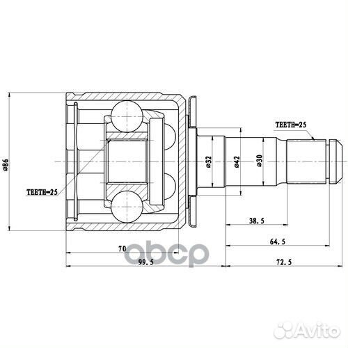 Шрус внутренний перед лев Z87716R Zikmar