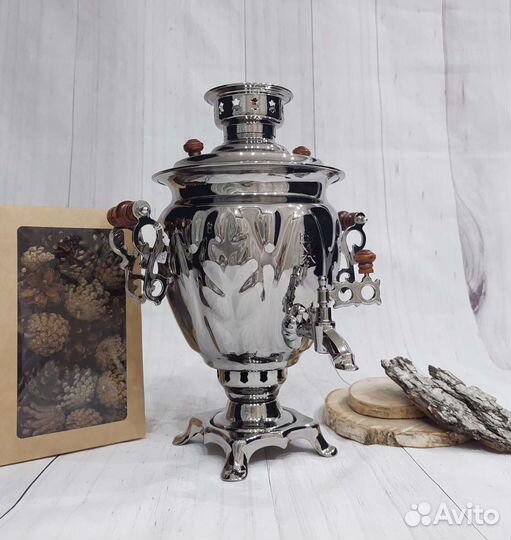 Новый тульский самовар на дровах 