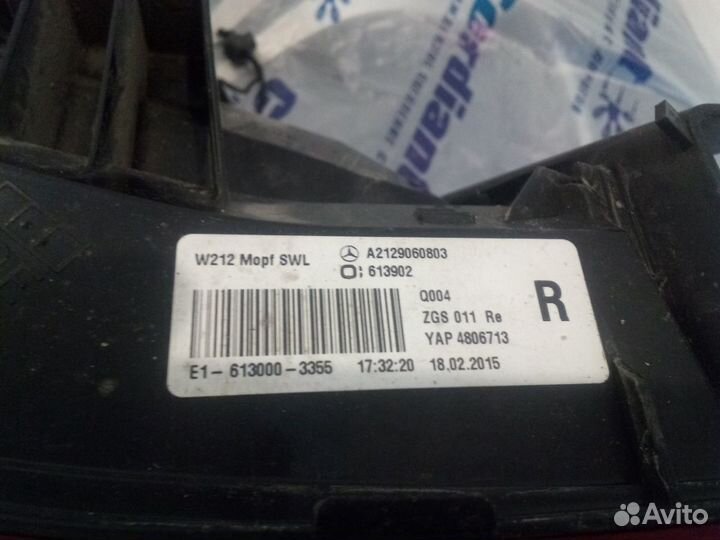 Фонарь задний правый мерседес w212 оригинал