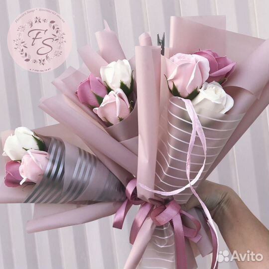 Композиция из мыльных роз