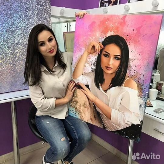 Портрет на холсте по фото в Новосиле